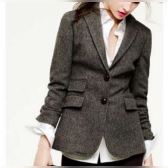 J. Crew Gray Herringbone Blazer SZ 6